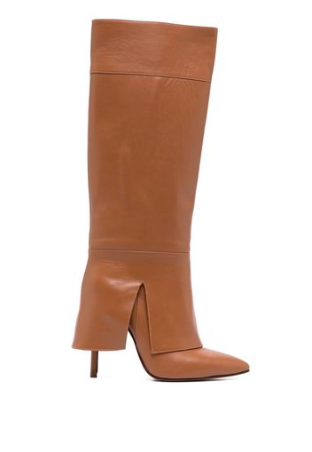 Andrea Wazen leather 100mm knee-length boots - Brown