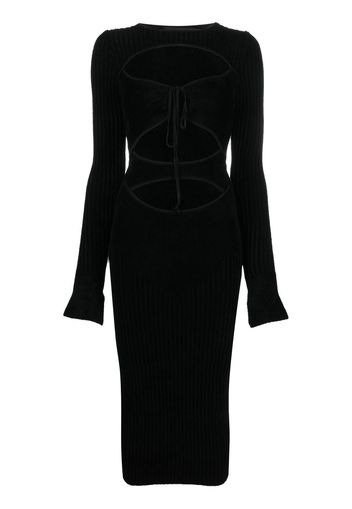 ANDREĀDAMO cut-out ribbed midi dress - Black