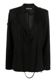 ANDREĀDAMO layered-detail notched-lapels blazer - Black