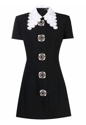 Andrew Gn lace collar mini dress - Black