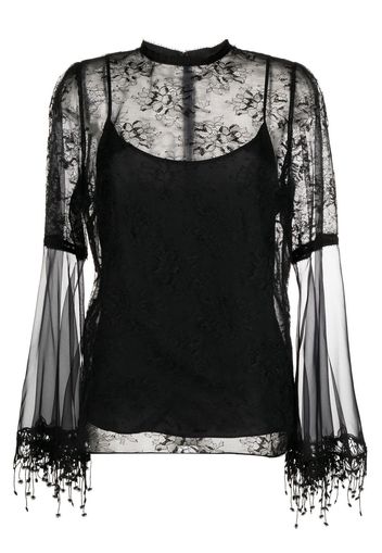 Andrew Gn lace-overlay blouse - Black