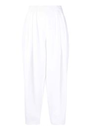 Andrew Gn pleat detailing cropped trousers - White