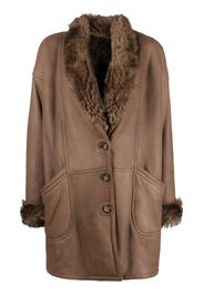 A.N.G.E.L.O. Vintage Cult 1980s faux-fur trimmed leather coat - Brown