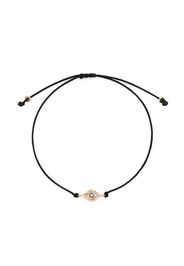 Anil Arjandas 18kt rose gold Mini Evil Eye diamond cord bracelet - Pink