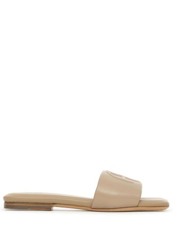 ANINE BING Ria open-toe leather slides - Neutrals