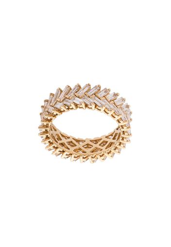 Anita Ko 18kt yellow gold diamond baguette double row ring