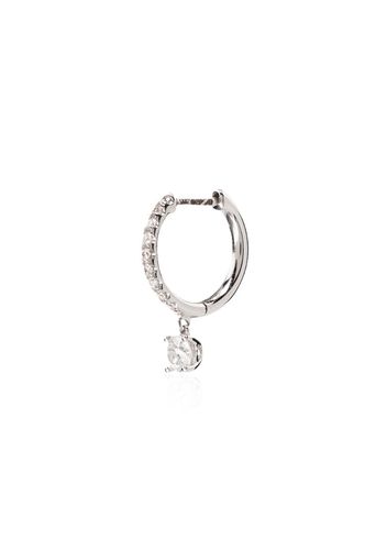 18kt white gold diamond hoop earring