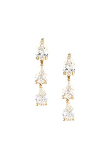 18kt yellow gold 3 pear diamond dot studs