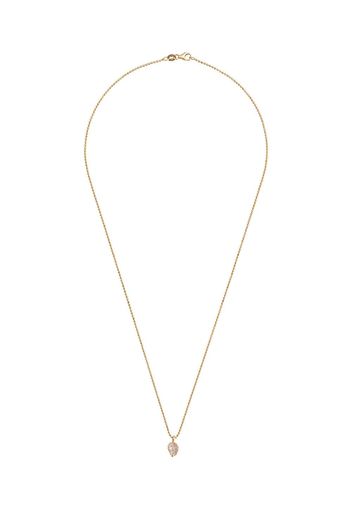 Anita Ko 18kt yellow gold small palm leaf pendant necklace