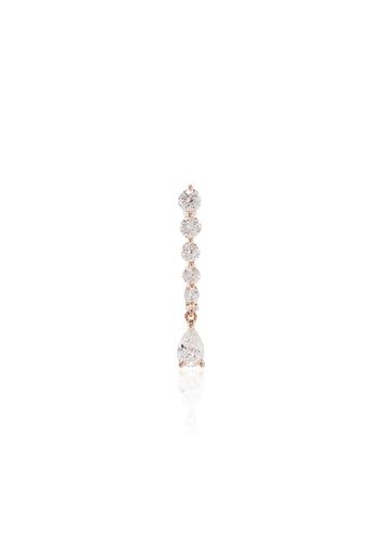 18kt rose gold pear-cut diamond drop earring