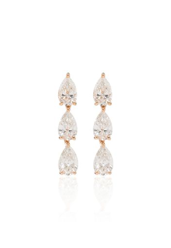 18kt rose gold Pear diamond earrings