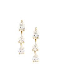 18kt yellow gold 3 pear diamond dot studs