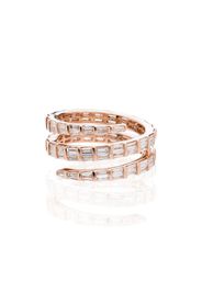 18kt rose gold baguette diamond coil ring