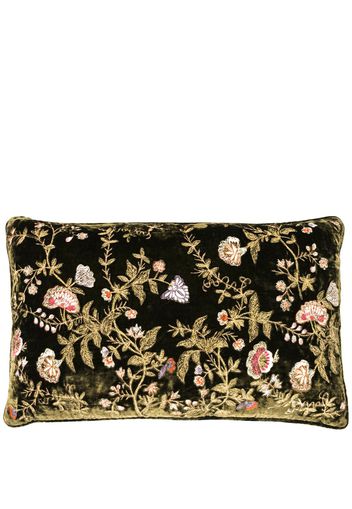 embroidered floral cushion