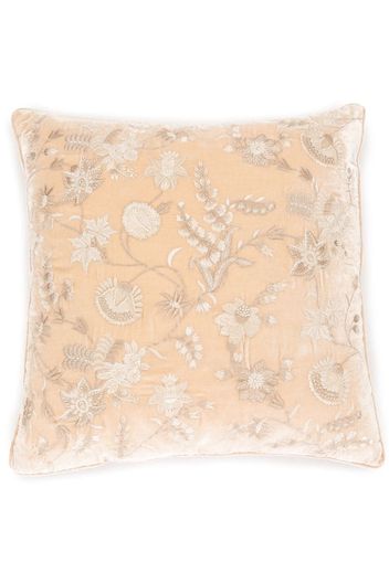 embroidered floral cushion