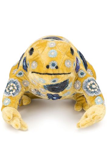 embroidered frog soft toy