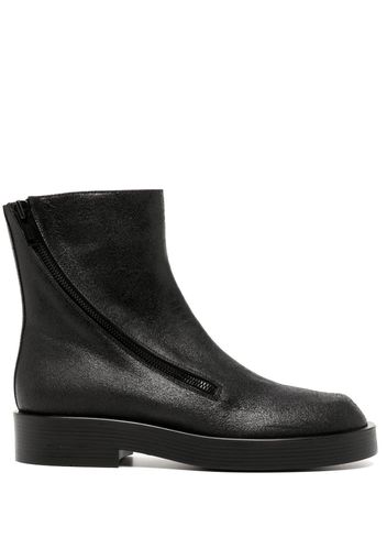 Ann Demeulemeester zip-up leather ankle boots - Black