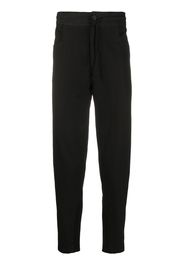ribbed panel drawstring trousers