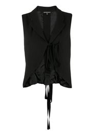 cropped tie-front waistcoat