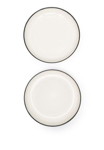set of two ceramic high plates