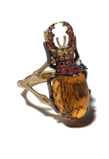 Annoushka 18kt yellow gold Mythology citrine beetle ring - 18Ct Yellow Gold