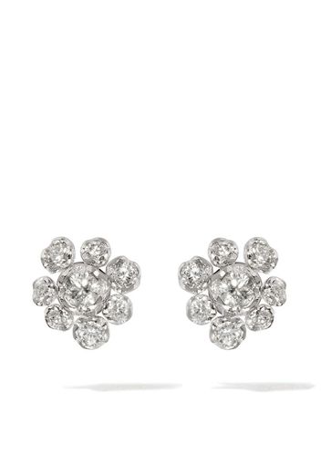 18kt white gold Marguerite diamond large studs