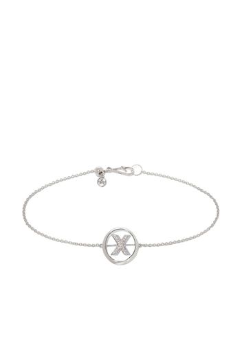 18ct White Gold Diamond Initial X Bracelet