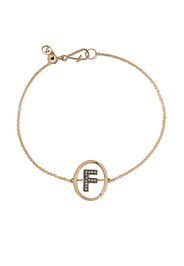 18kt yellow gold diamond initial F bracelet