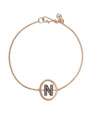 18kt yellow gold diamond initial N bracelet