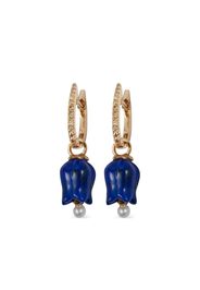 Annoushka 18kt yellow gold Tulip diamond and lapis lazuli drop earrings