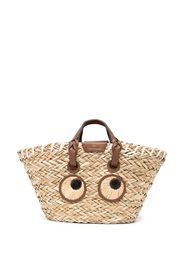 Anya Hindmarch Eyes seagrass straw bag - Brown