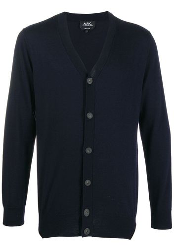 A.P.C. V-neck knitted cardigan - Blue