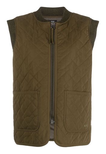 A.P.C. Elea quilted gilet - Green