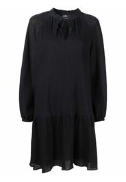 A.P.C. gathered-tie fastening short dress - Black