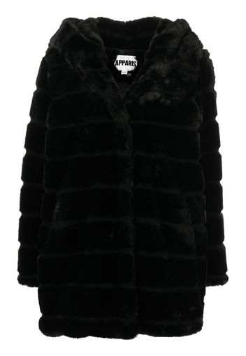Apparis quilted-finish faux-fur coat - Black