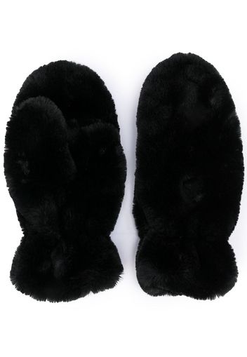 Apparis faux-fur mittens - Black