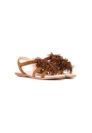 Aquazzura Mini fringe detail sandals - Brown