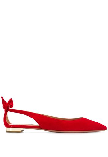 Aquazzura Deneuve bow detail ballerinas - Red