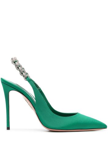 Aquazzura crystal-embellished 110mm pumps - Green