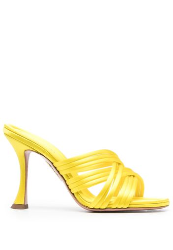 Aquazzura Oahu cross-strap mules - Yellow