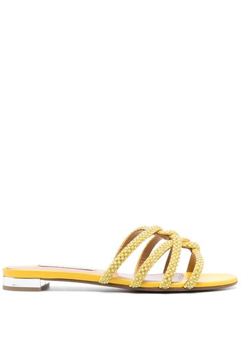 Aquazzura crystal-embellished flat sandals - Yellow