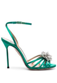 Aquazzura Stardust 105mm satin sandals - Green