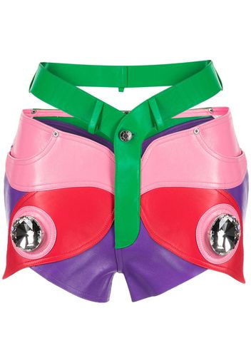 AREA Butterfly leather shorts - Purple