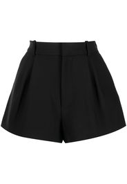 AREA logo-laque pleated tailored shorts - BLACK