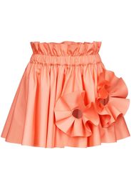 AREA ruffled flower-appliqué mini skirt - Pink