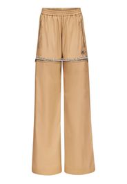 AREA Crystal Slit track pants - Brown