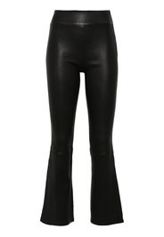 Arma flared cropped leather trousers - Black