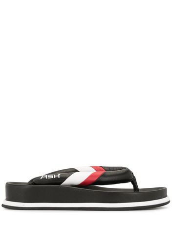 stripe trim flip flops