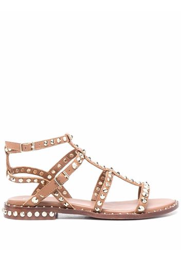 ASH studded ankle-length sandals - Brown