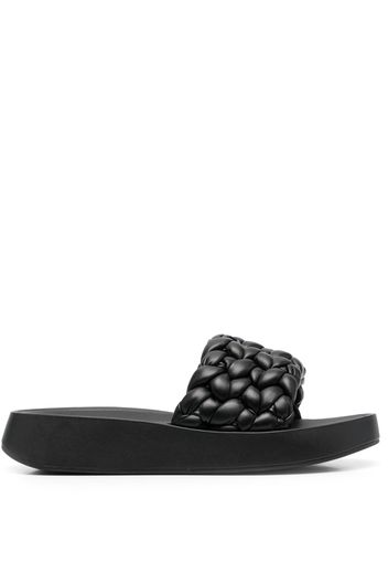 Ash interwoven-detail sliders - Black